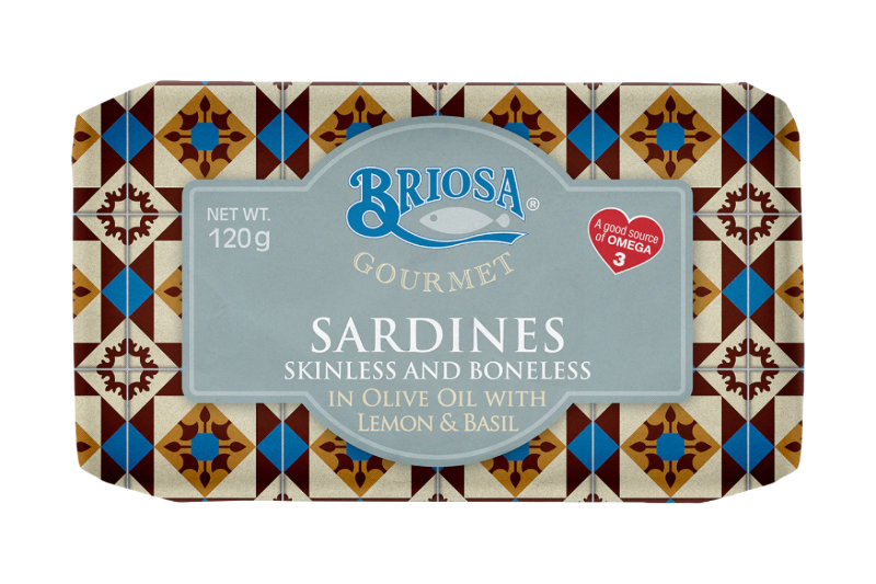 Sardiinid oliiviõlis sidruni ja basiilikuga, naha ja kondita | Briosa Gourmet