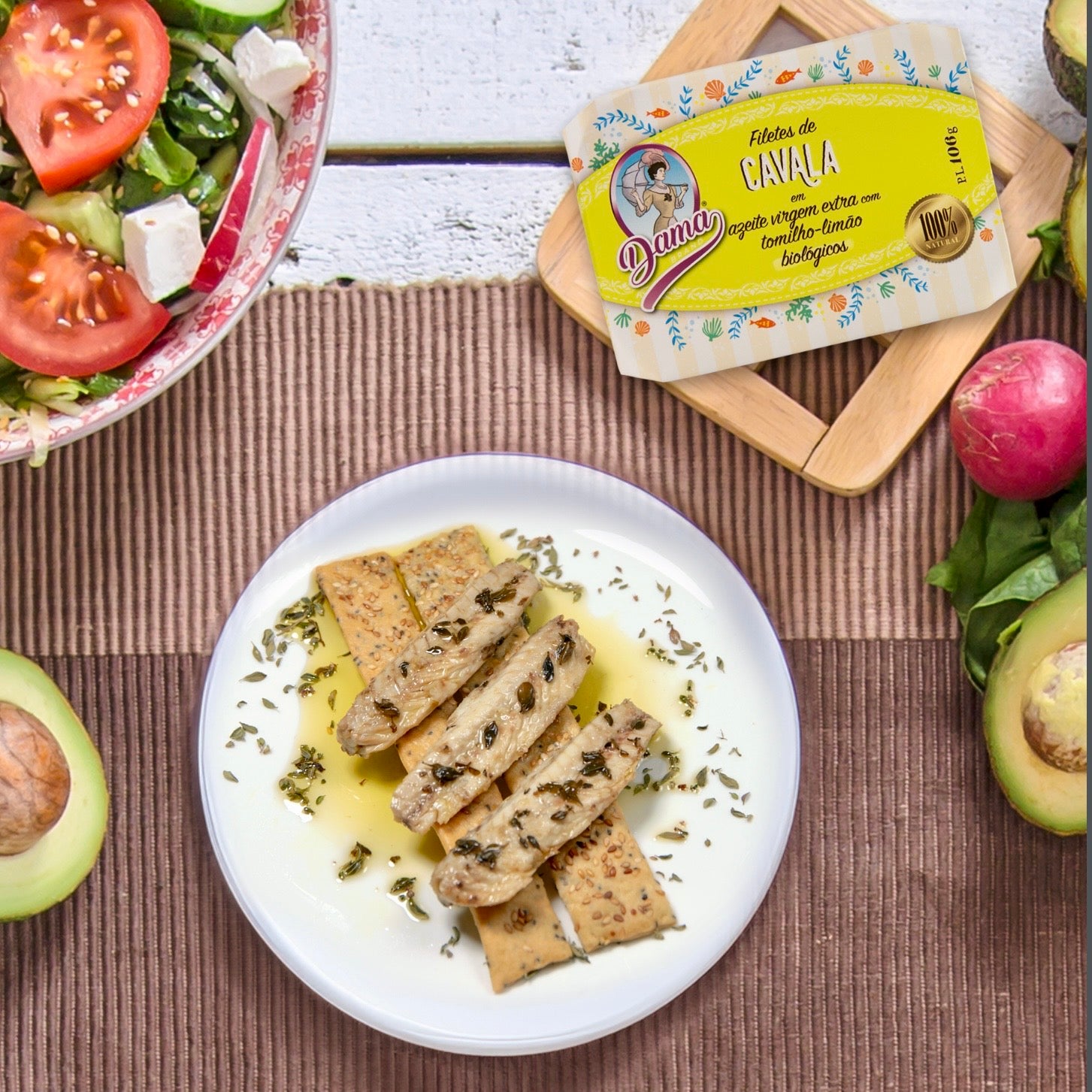 Makrellifilee ökoloogilises ekstra neitsioliiviõlis tsitruseliste tüümianiga (BIO)  | Dama