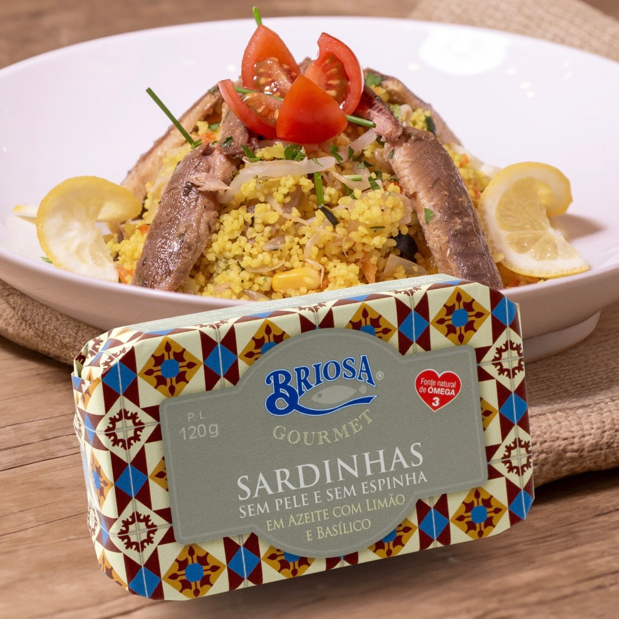 Sardines in olive oil with lemon and basil, skinless & boneless | Briosa Gourmet