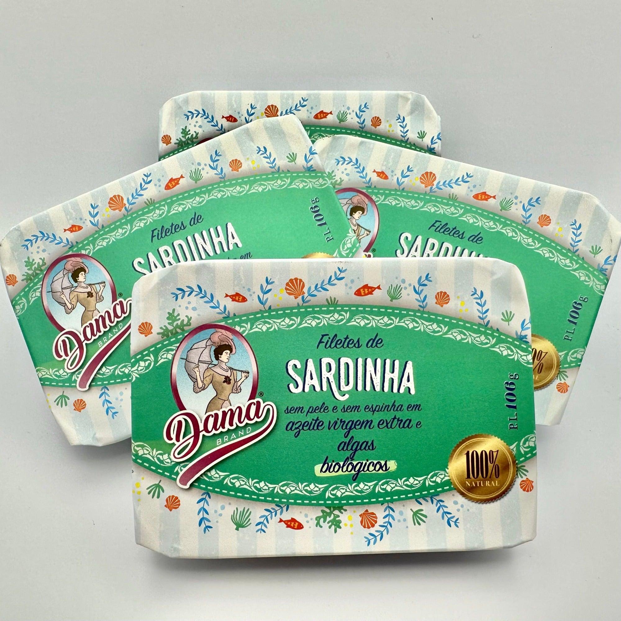 Sardine fillet in organic extra virgin olive oil with seaweed, skinless & boneless (BIO) | Dama